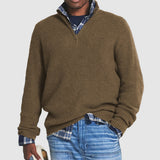 Nathan | Men's Quarter-Zip Ribbed Knit Sweater Business Casual Pullover