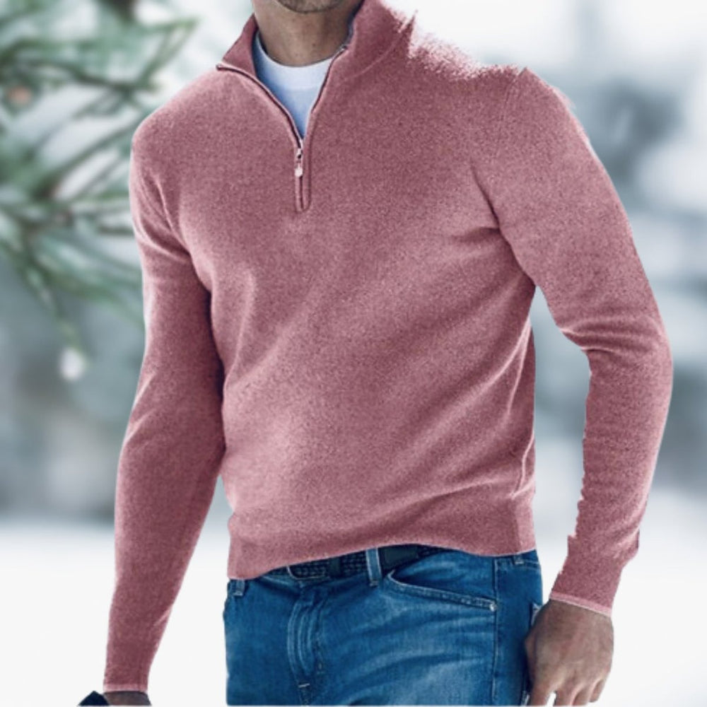 Aiden | Men's Quarter-Zip Soft Knit Sweater Pullover