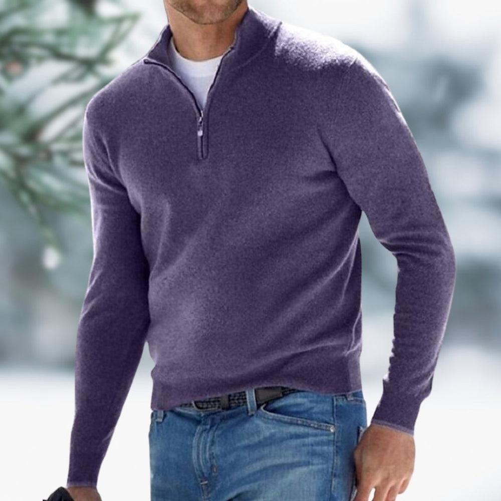 Aiden | Men's Quarter-Zip Soft Knit Sweater Pullover