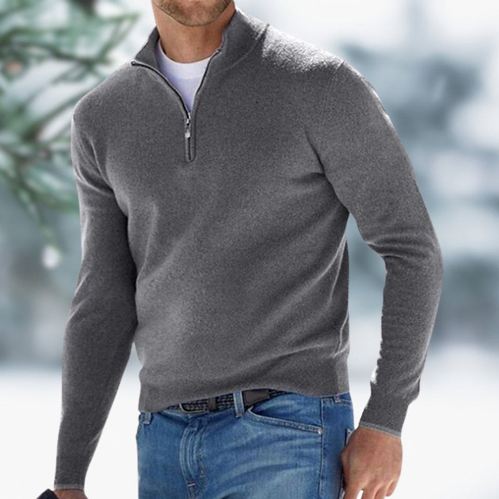 Aiden | Men's Quarter-Zip Soft Knit Sweater Pullover