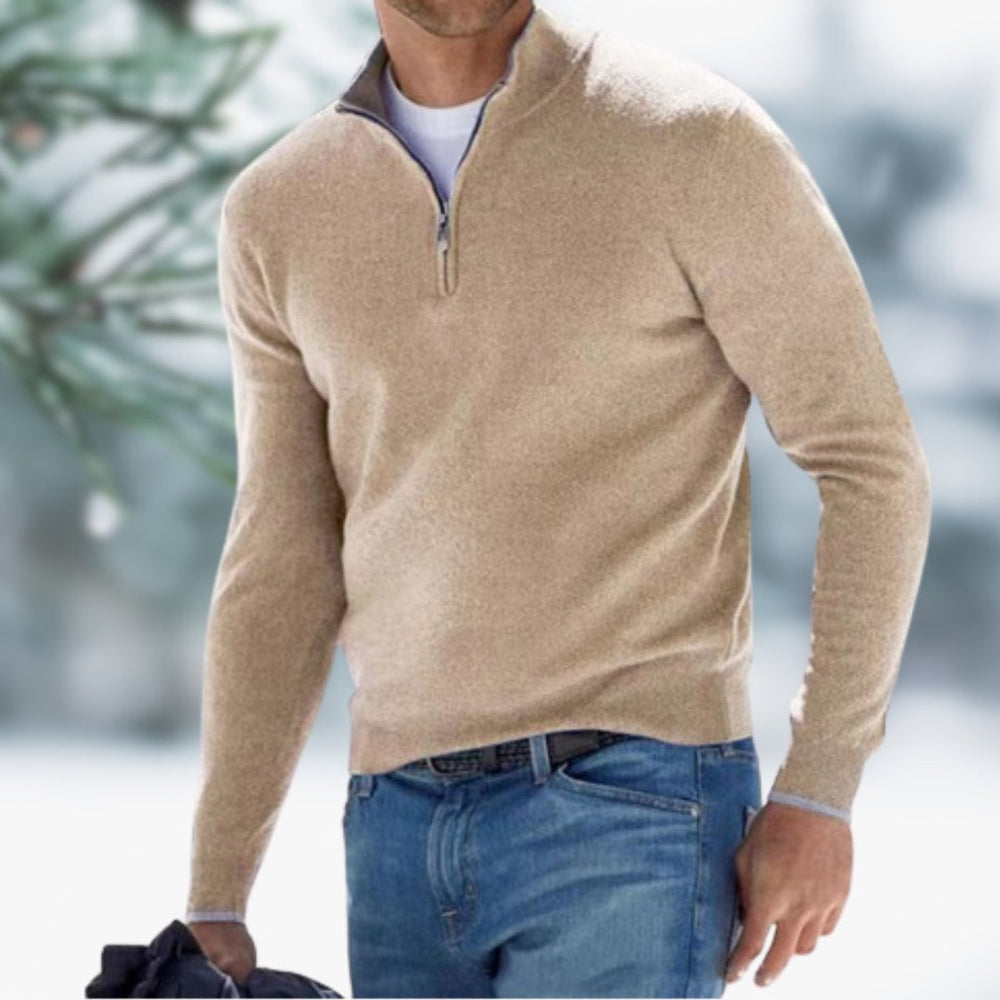 Aiden | Men's Quarter-Zip Soft Knit Sweater Pullover