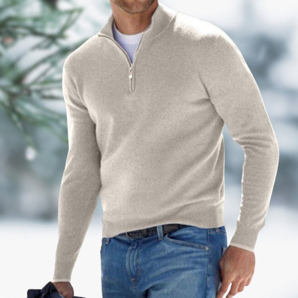 Aiden | Men's Quarter-Zip Soft Knit Sweater Pullover