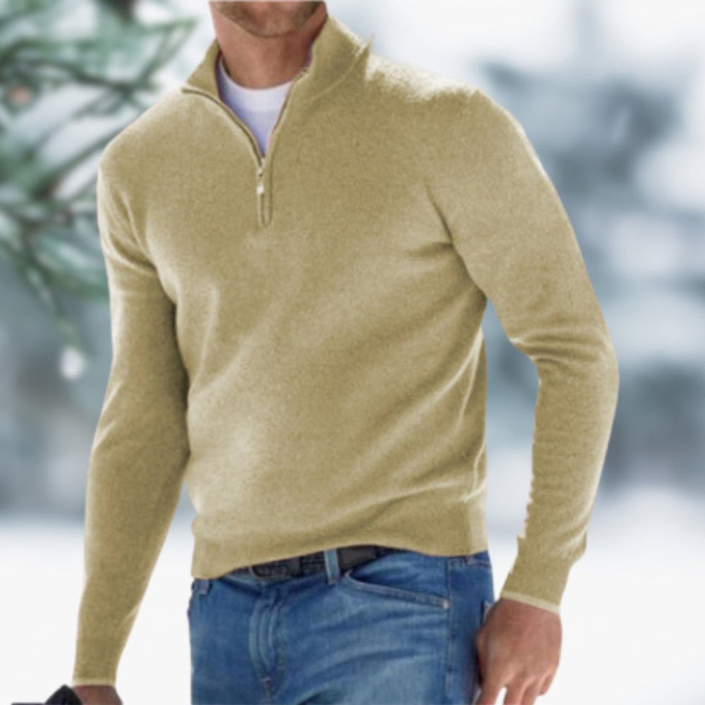 Aiden | Men's Quarter-Zip Soft Knit Sweater Pullover