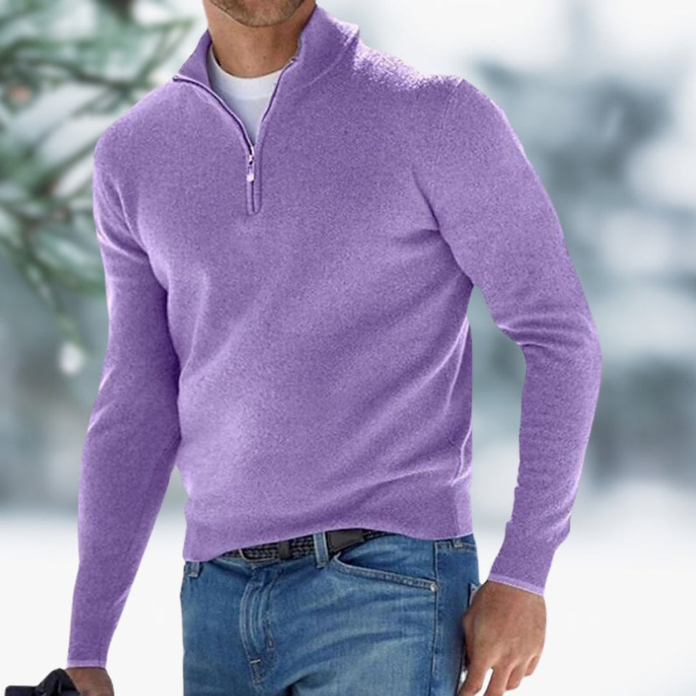 Aiden | Men's Quarter-Zip Soft Knit Sweater Pullover