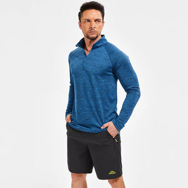 Men's Quarter Zip UPF 50+ Long Sleeve Rash Guard Shirt