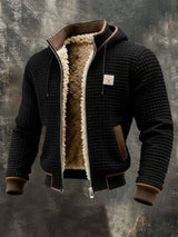 Ethan | Men's Quilted Jacket Fleece-Lined Hooded Full-Zip Sherpa Coat