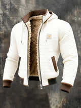 Ethan | Men's Quilted Jacket Fleece-Lined Hooded Full-Zip Sherpa Coat