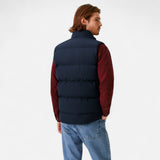Men's Quilted Polyester Puffer Jacket with Fleece Lining and Stand Collar