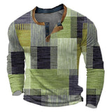 Caleb | Men's Retro Colorblock Long Sleeve Henley Knit Sweater