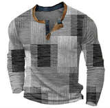 Caleb | Men's Retro Colorblock Long Sleeve Henley Knit Sweater