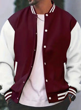 Oliver | Men's Retro Two-Tone Snap-Button Varsity Jacket - 2