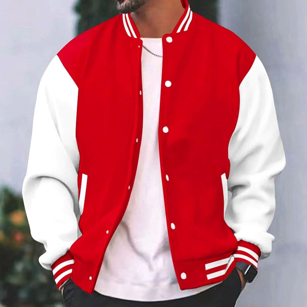 Oliver | Men's Retro Two-Tone Snap-Button Varsity Jacket - 3