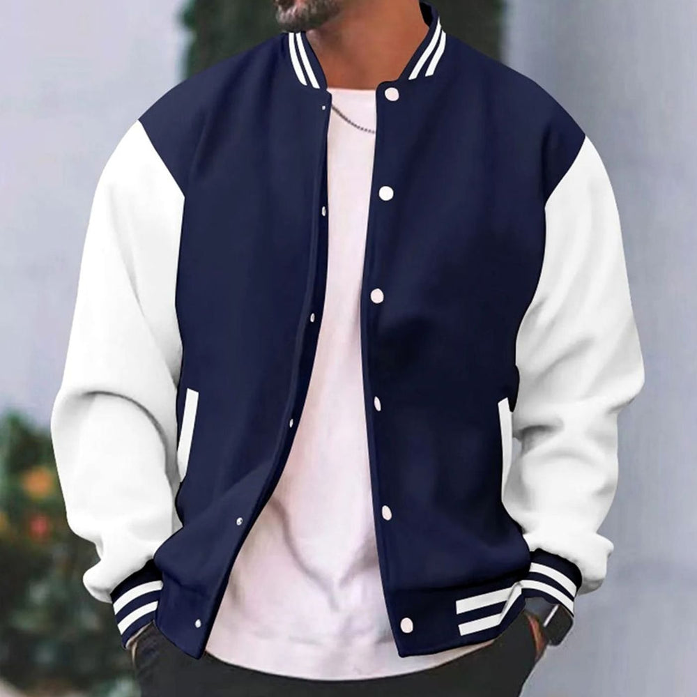 Oliver | Men's Retro Two-Tone Snap-Button Varsity Jacket - 6
