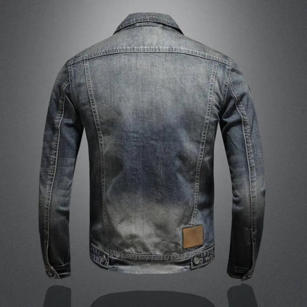 Lucas | Men's Retro Washed Denim Zip-Up Jacket Casual Outerwear Coat