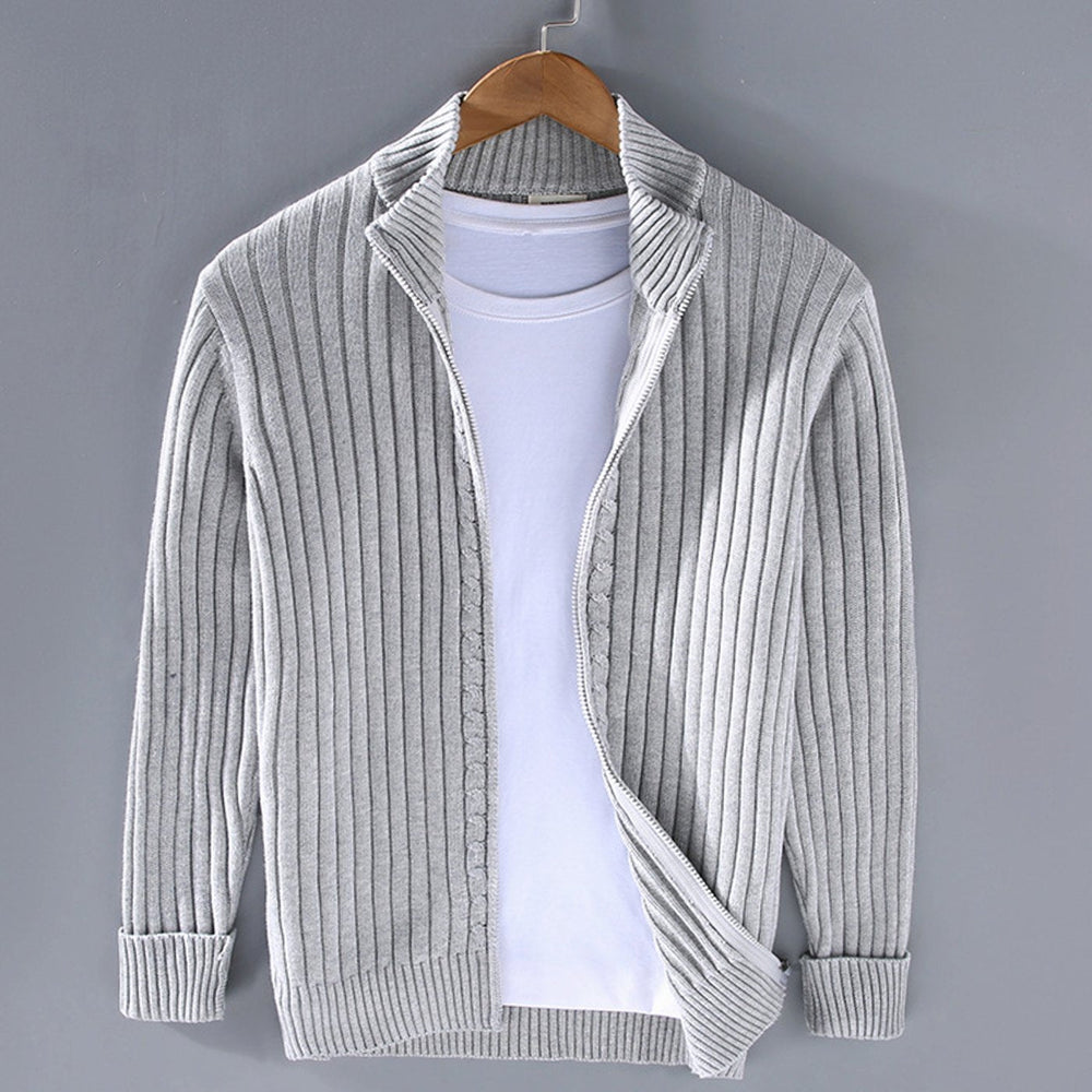 Samuel | Men's Ribbed-Knit Full-Zip Winter Cardigan Sweater