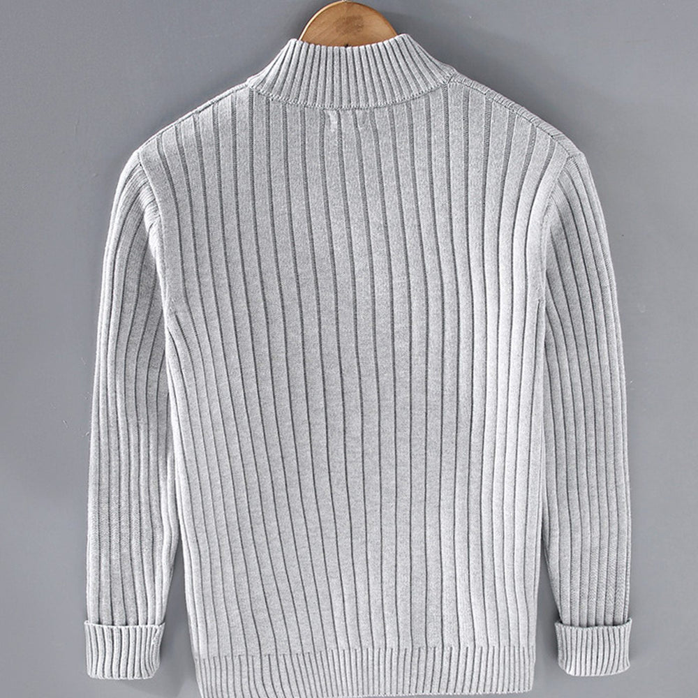 Samuel | Men's Ribbed-Knit Full-Zip Winter Cardigan Sweater - 2