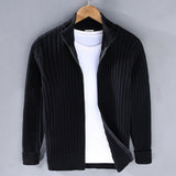 Samuel | Men's Ribbed-Knit Full-Zip Winter Cardigan Sweater - 3