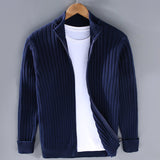 Samuel | Men's Ribbed-Knit Full-Zip Winter Cardigan Sweater - 4