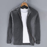 Samuel | Men's Ribbed-Knit Full-Zip Winter Cardigan Sweater - 5