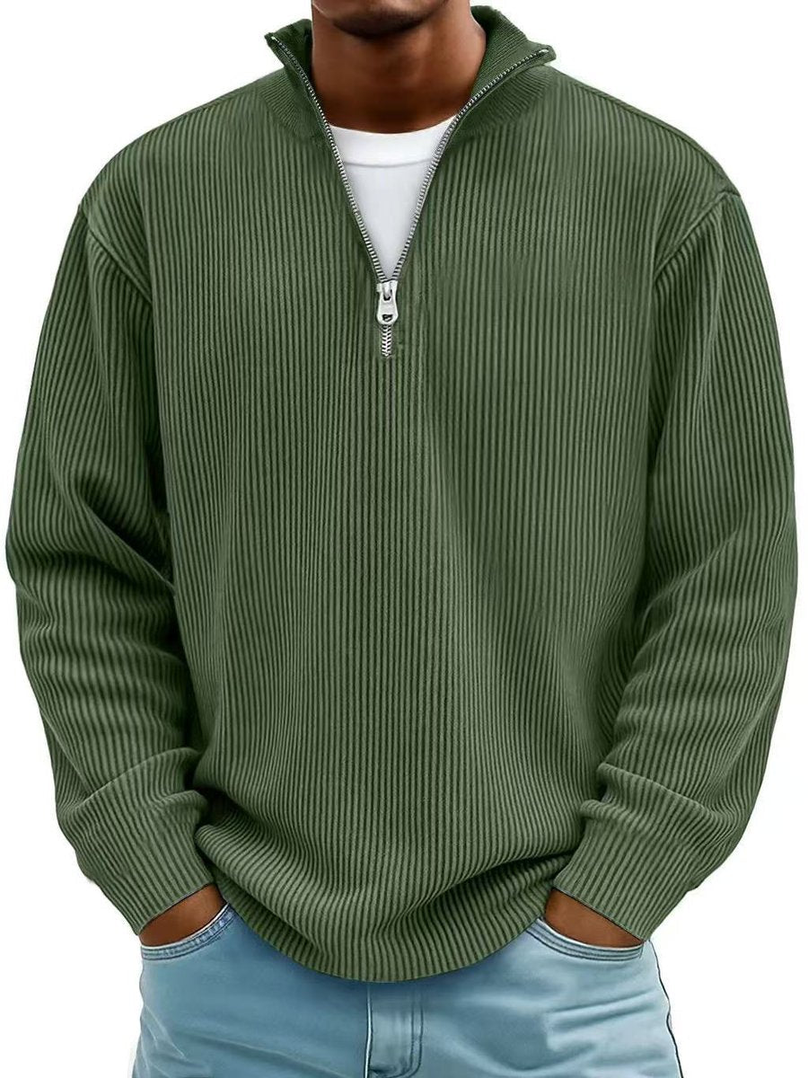 James | Men's Ribbed Knit Sweater Quarter-Zip Pullover