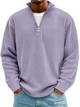 James | Men's Ribbed Knit Sweater Quarter-Zip Pullover