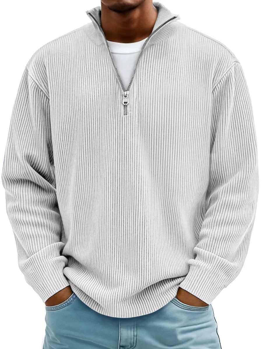 James | Men's Ribbed Knit Sweater Quarter-Zip Pullover