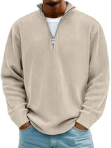 James | Men's Ribbed Knit Sweater Quarter-Zip Pullover
