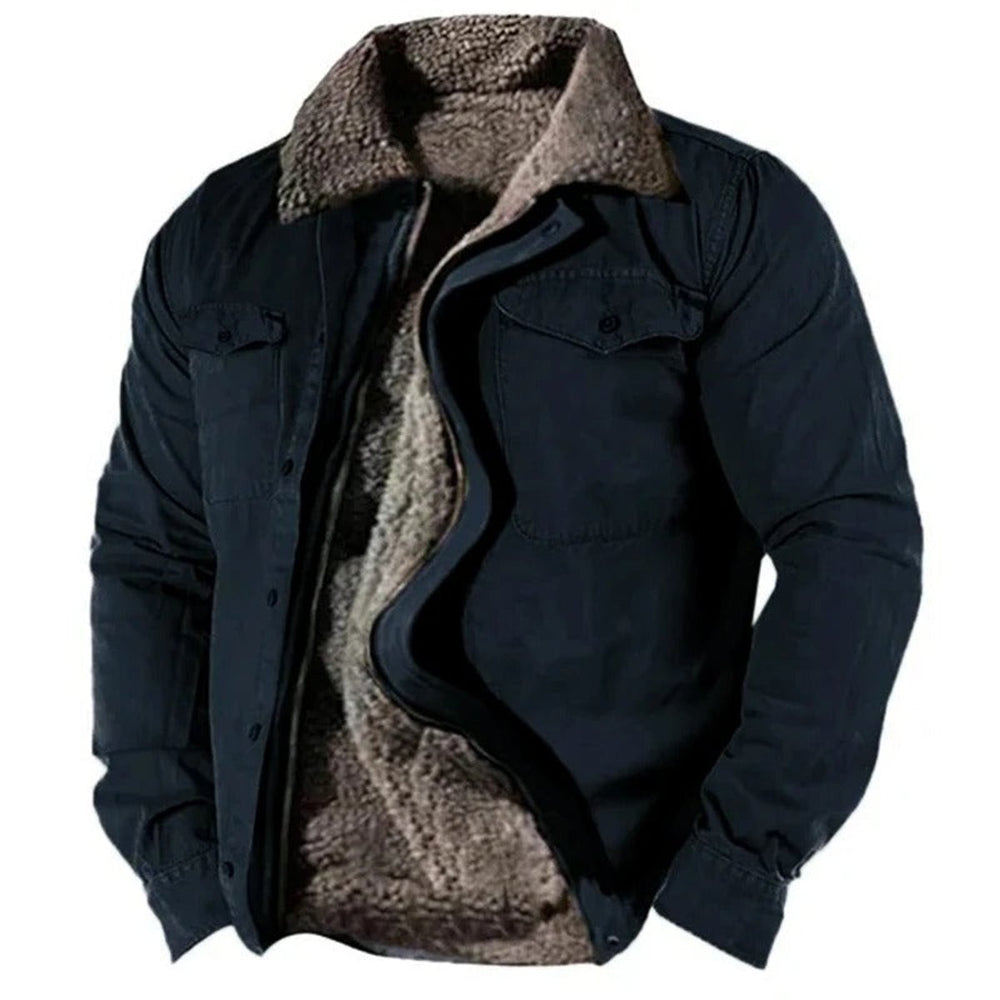 James | Men's Sherpa-Lined Western Snap-Button Mens Cardigan Jacket