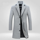 Lucas | Men's Single-Breasted Wool Coat Long Notch Lapel Overcoat