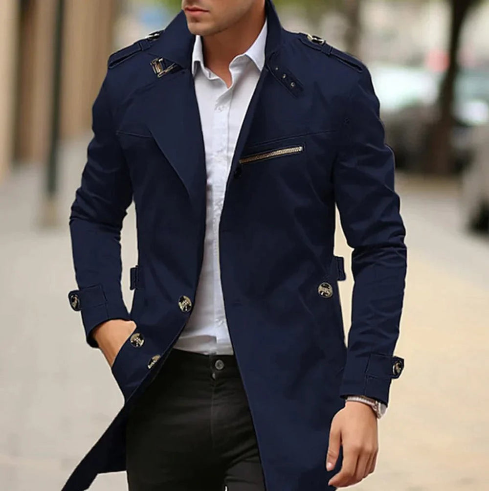Alexander | Men's Slim-Fit Double-Breasted Wool Coat Trench Jacket