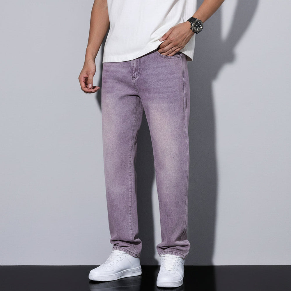 Men's Straight Leg Washed Jeans | Casual Wear