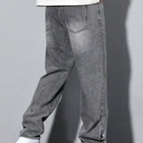 Men's Straight Leg Washed Jeans | Casual Wear