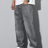Men's Straight Leg Washed Jeans | Casual Wear