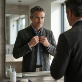 Owen | Men's Structured Mandarin-Collar Button-Front Blazer Jacket