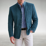 Owen | Men's Structured Mandarin-Collar Button-Front Blazer Jacket