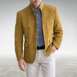Owen | Men's Structured Mandarin-Collar Button-Front Blazer Jacket