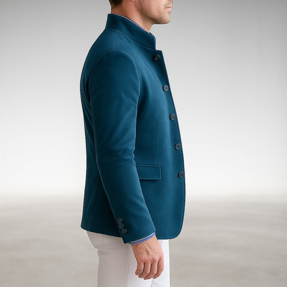 Owen | Men's Structured Mandarin-Collar Button-Front Blazer Jacket