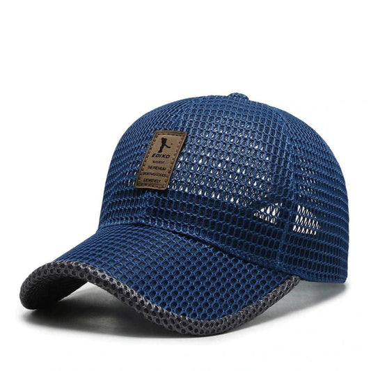 Men's Summer Cap – Breathable Mesh Fabric, UV Protection & Adjustable Strap