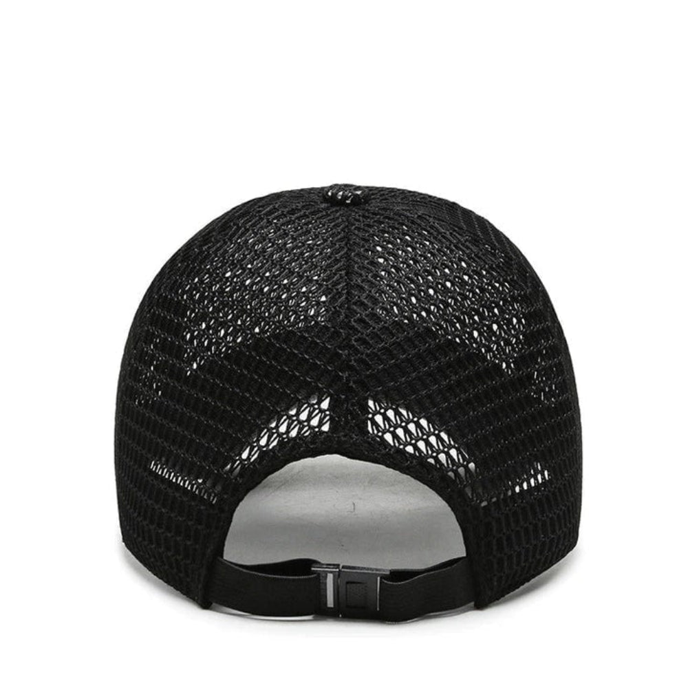 Men's Summer Cap – Breathable Mesh Fabric, UV Protection & Adjustable Strap