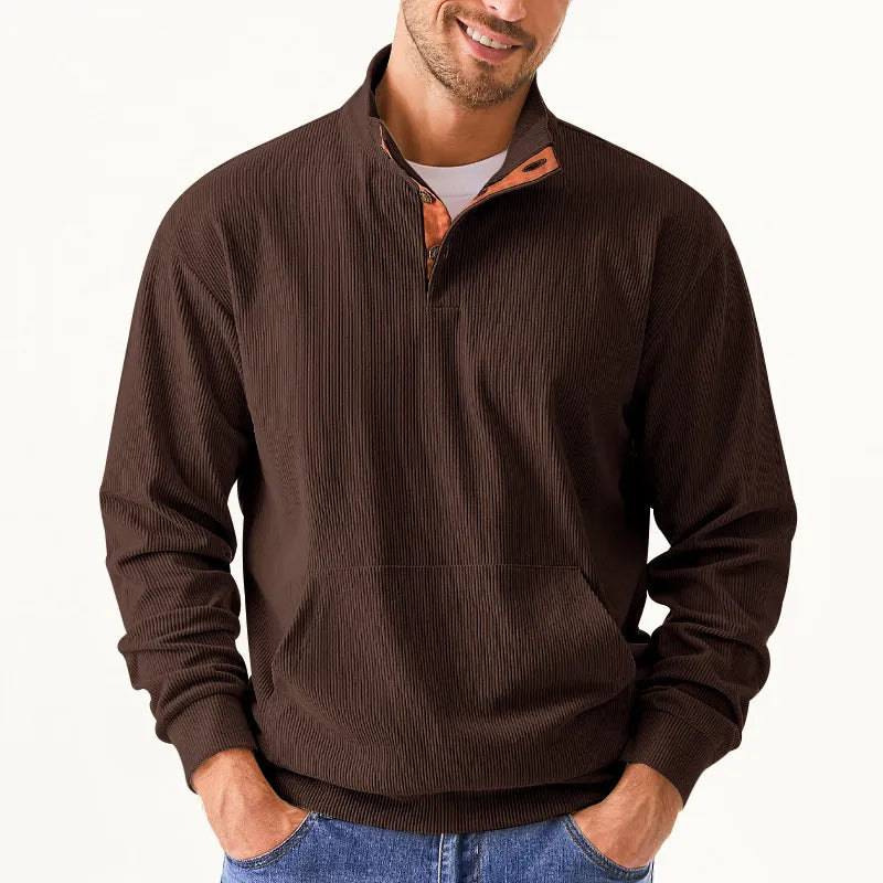 Men's Sweater with Stand-up Collar - Liam - 14