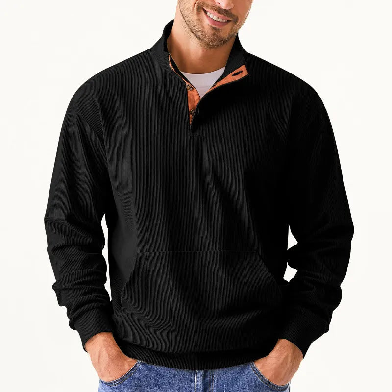Men's Sweater with Stand-up Collar - Liam - 16