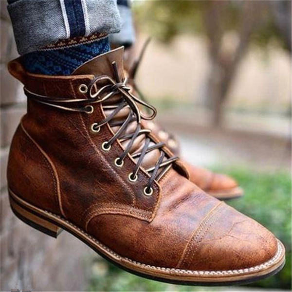 Men's lace-up ankle boots, view 2