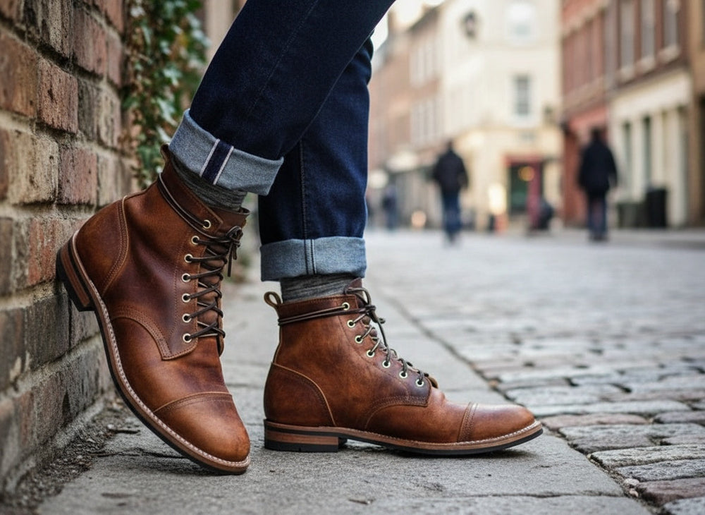 Men's lace-up ankle boots, view 3