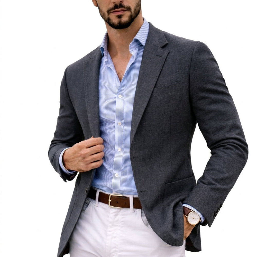 Ryan | Men's Tailored Knit Blazer Mens Winter Coat Notch Lapel