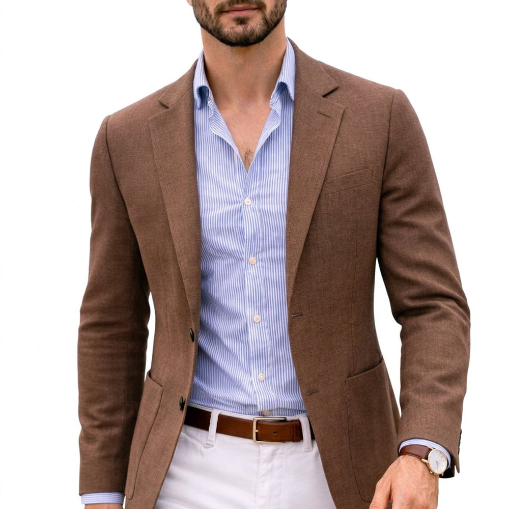 Ryan | Men's Tailored Knit Blazer Mens Winter Coat Notch Lapel