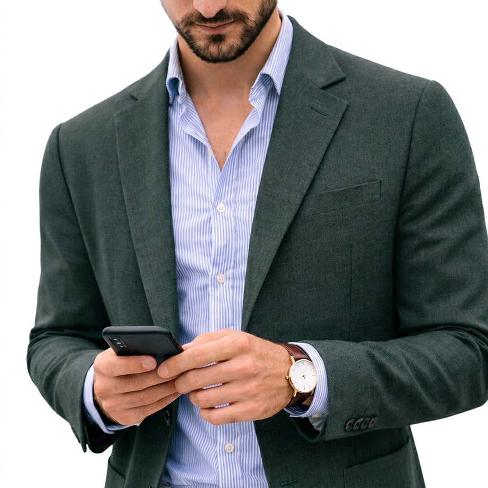 Ryan | Men's Tailored Knit Blazer Mens Winter Coat Notch Lapel