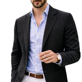 Ryan | Men's Tailored Knit Blazer Mens Winter Coat Notch Lapel