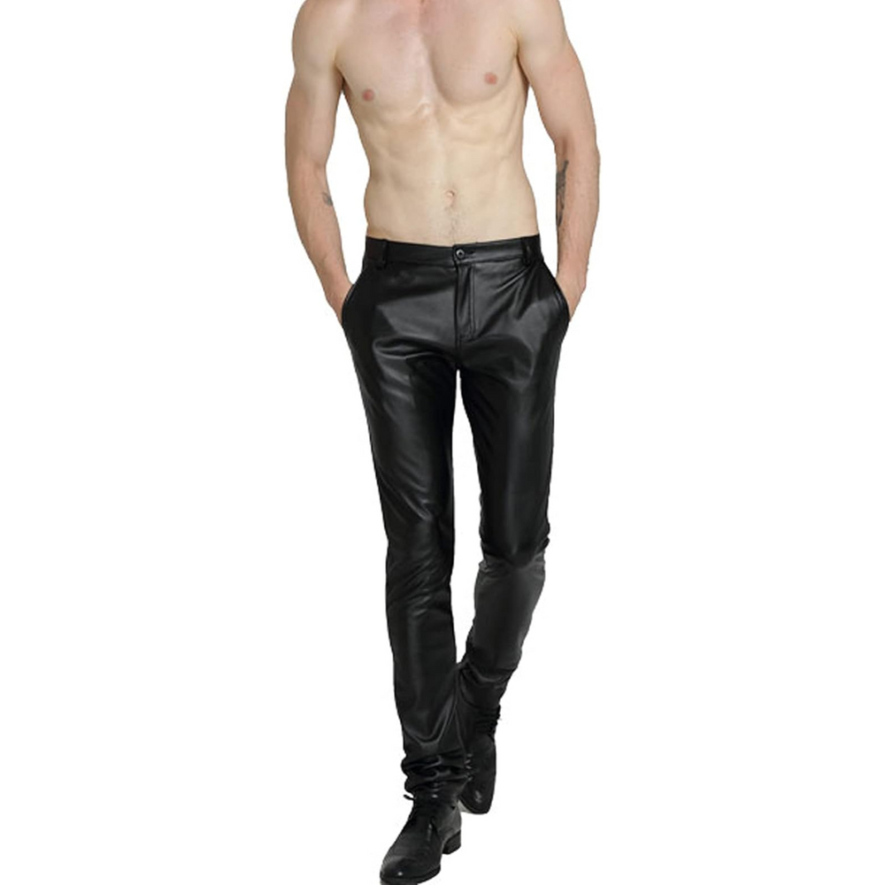 Men's Bernard Tapered Faux Leather Biker Pants - Stylish & Comfortable Motorcycle Trousers