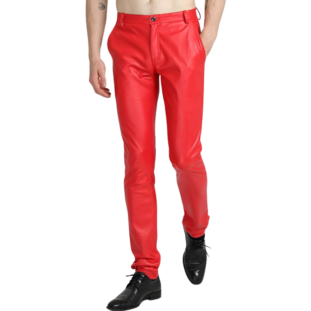 Men's Bernard Tapered Faux Leather Biker Pants - Stylish & Comfortable Motorcycle Trousers
