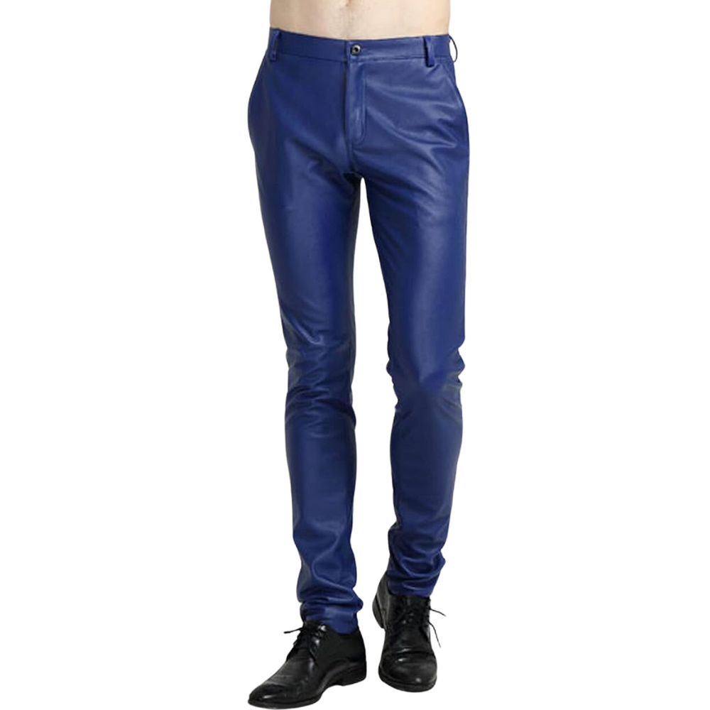 Men's Victor Tapered Faux Leather Biker Trousers - Stylish & Comfortable Motorcycle Pants